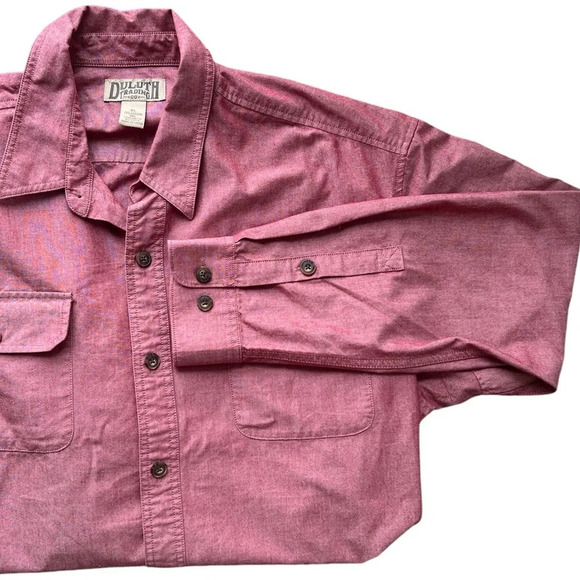 Duluth Trading Co. Men’s Red CoolMax Long Sleeve Button-Down Shirt Size XL - Picture 1 of 3